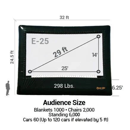 Elite Outdoor Movie Screen Kit 25'