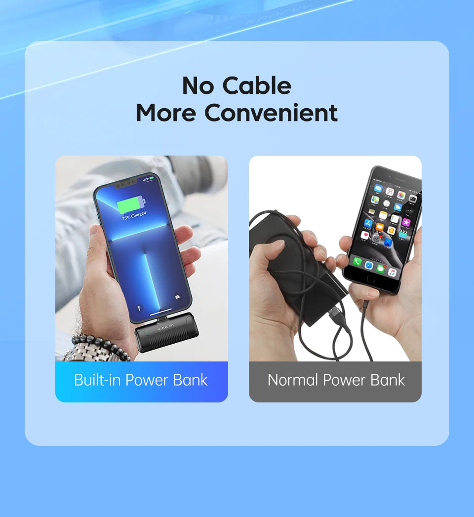 KUULAA Mini Power Bank 4500mAh PowerBank Portable Charger For iPhone 15 14 13 12 Pro Max Externe Batterie For Samsung/Xiaomi