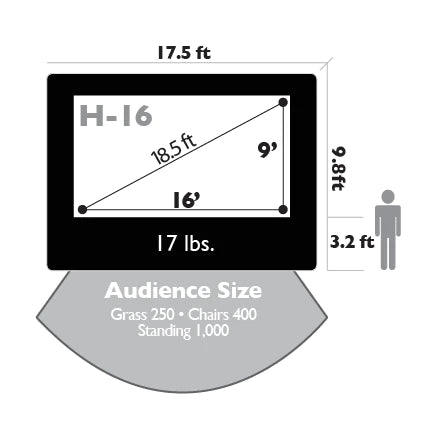 Home Outdoor Movie Screen Kit 16'